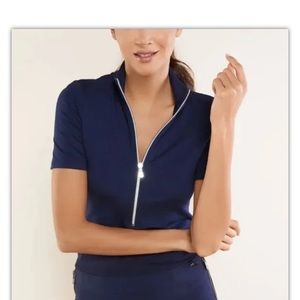 Anatomie Serena navy blue zip mock top new xs small or medium